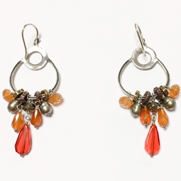 NEW SILPADA 925 Radiate Agate Charm Earrings W2420 - Picture 1 of 8